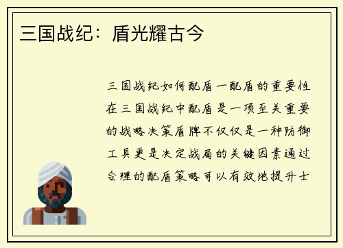 三国战纪：盾光耀古今